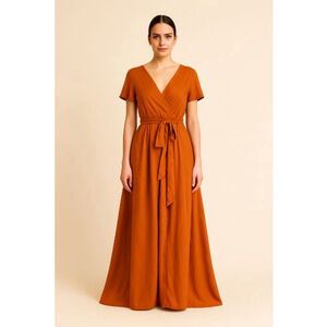 Lavetir Burnt Orange Maxi Dress Size 8